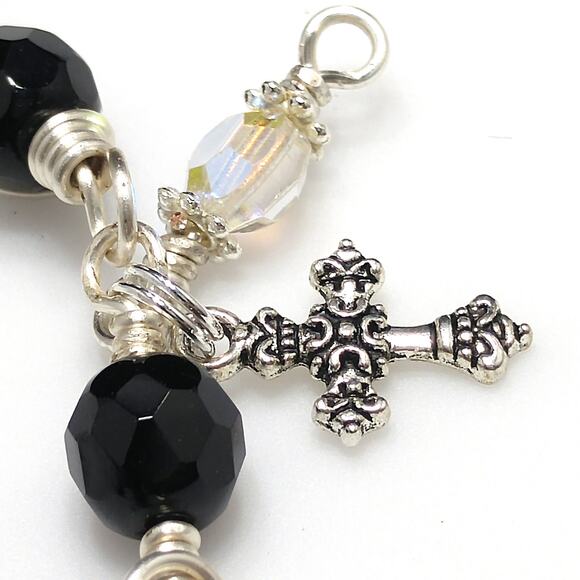 Handmade Wire Wrapped Bracelet, Cross Charm - Picture 2 of 9